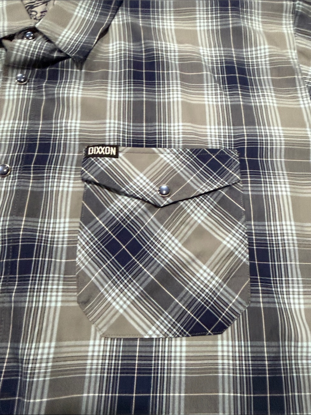 DIXXON Men's Blue and Gray Plaid Button-Down Shirt - Picture 3 of 6